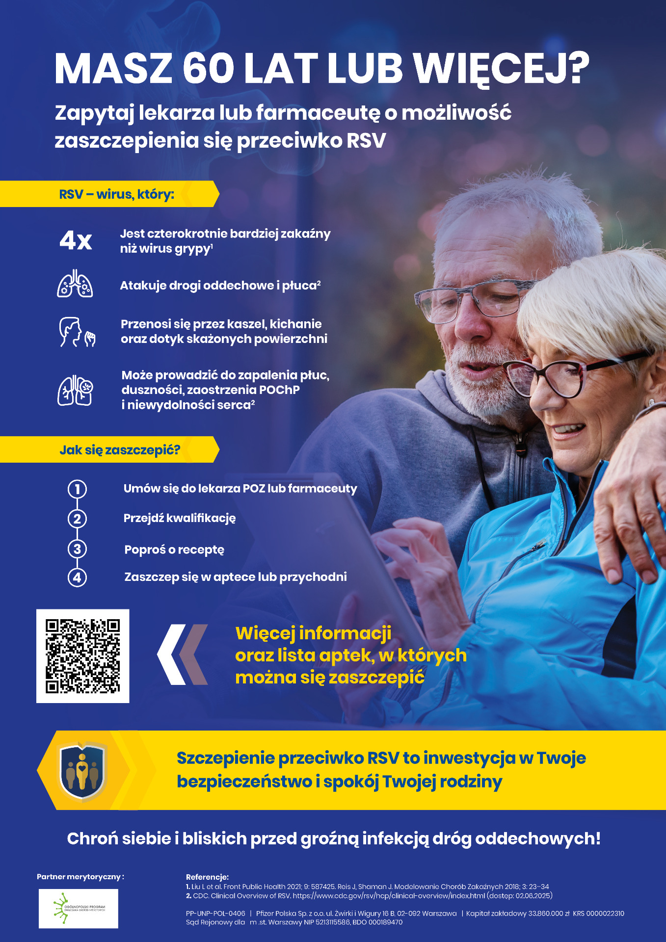 Plakat o szczepieniach przeciw RSV.