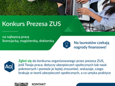 Plakat informujący o konkursie Prezesa ZUS.