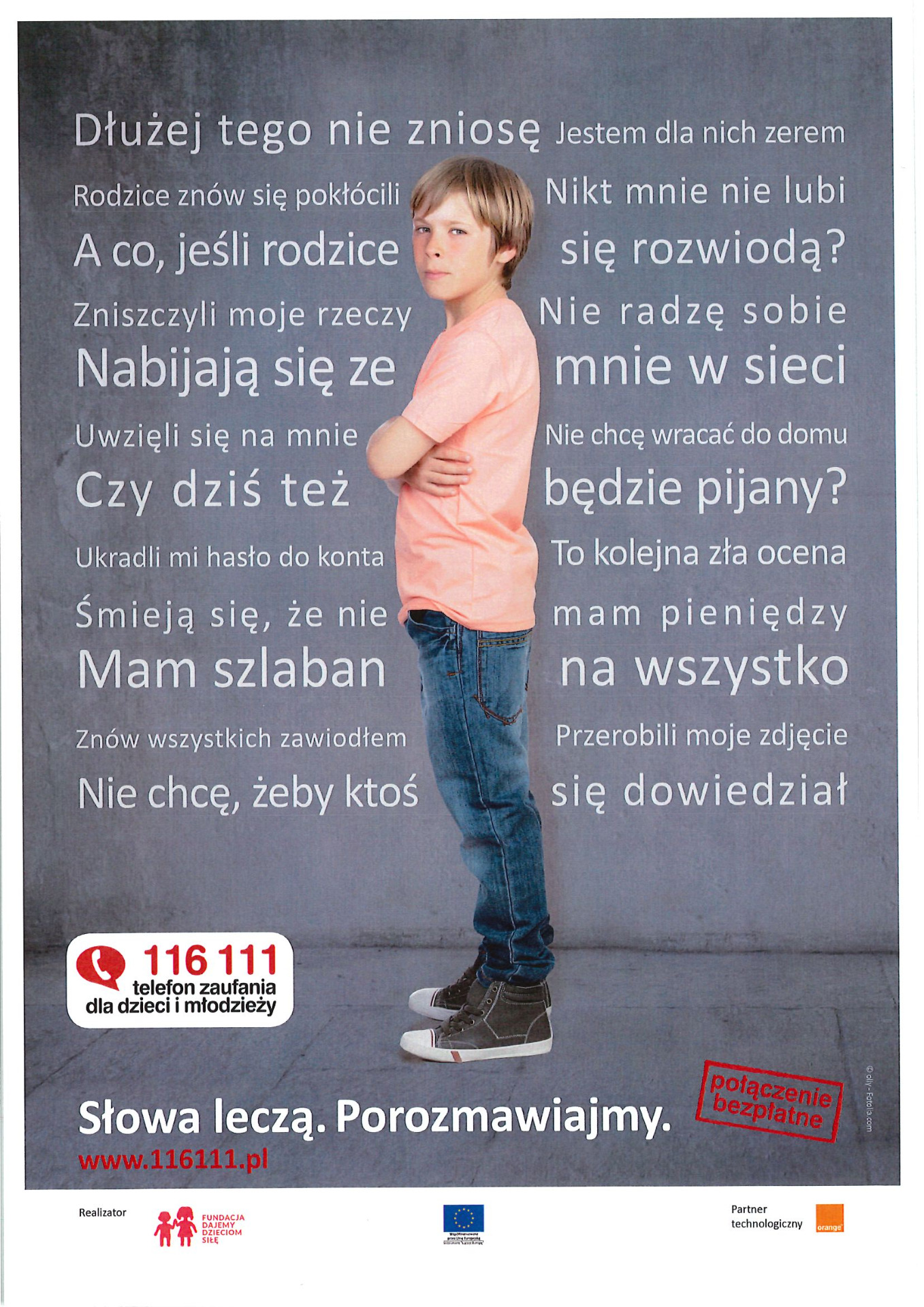 2.Plakat  o telefonie zaufania dla dziueci i młodzieży