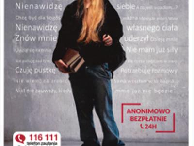 3.Plakat  o telefonie zaufania dla dziueci i młodzieży