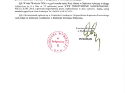 Obwieszczenie Komisarza Wyborczego II z dnia 18 lipca 2025 roku w sprawie wygaśnięcia mandatu radnego Rady Gminy w Dąbrowie