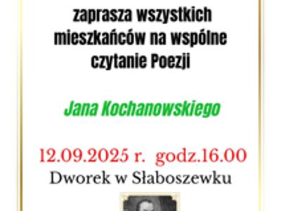plakat: Narodowe czytanie 2025. Jan Kochanowski