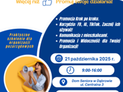 Plakat szkolenie dla NGO 21.10.2025r.