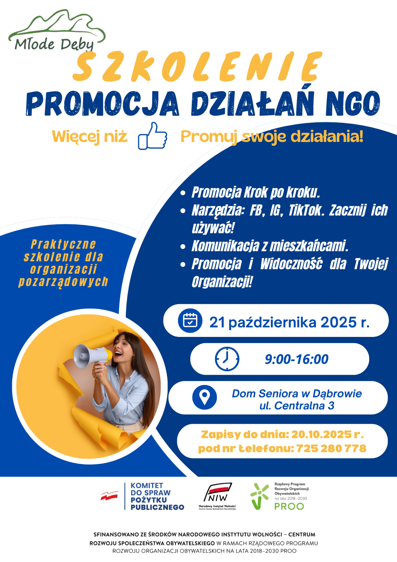 Plakat szkolenie dla NGO 21.10.2025r.