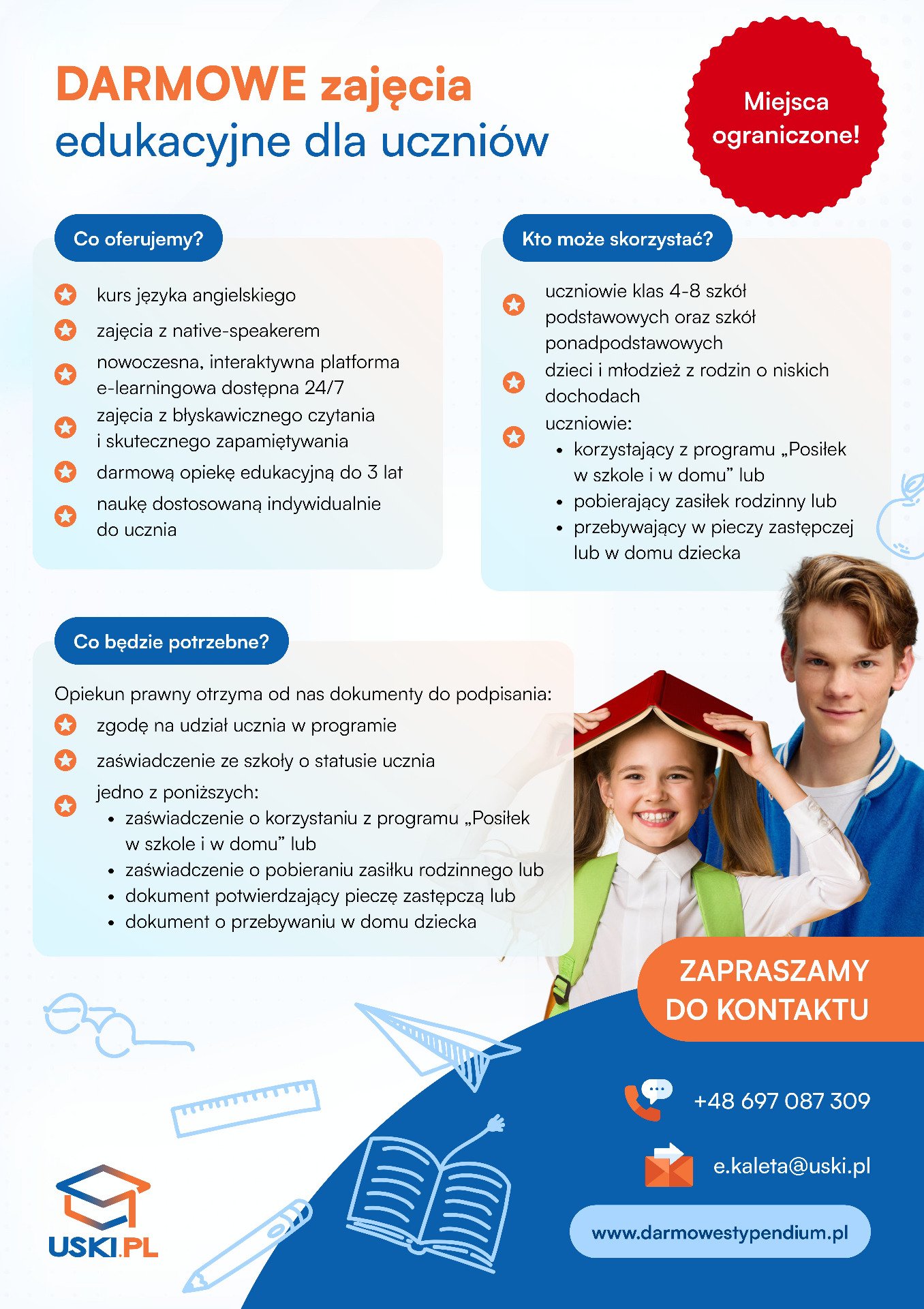 Oferta bezpłatnych zajęć edukacyjnych.