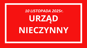 grafika z napisem nieczynny urząd