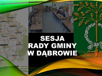 grafika - Ogłoszenie o XVIII/2025 sesji Rady Gminy w Dąbrowie w dniu 26 listopada 2025 roku.