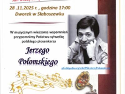 Plakat - zaproszenie n muzyczny wieczór wspomnień.