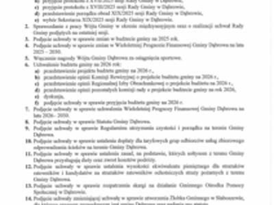 Ogłoszenie o XIX /2025 sesji Rady Gminy w Dąbrowie w dniu 30 grudnia 2025 roku.