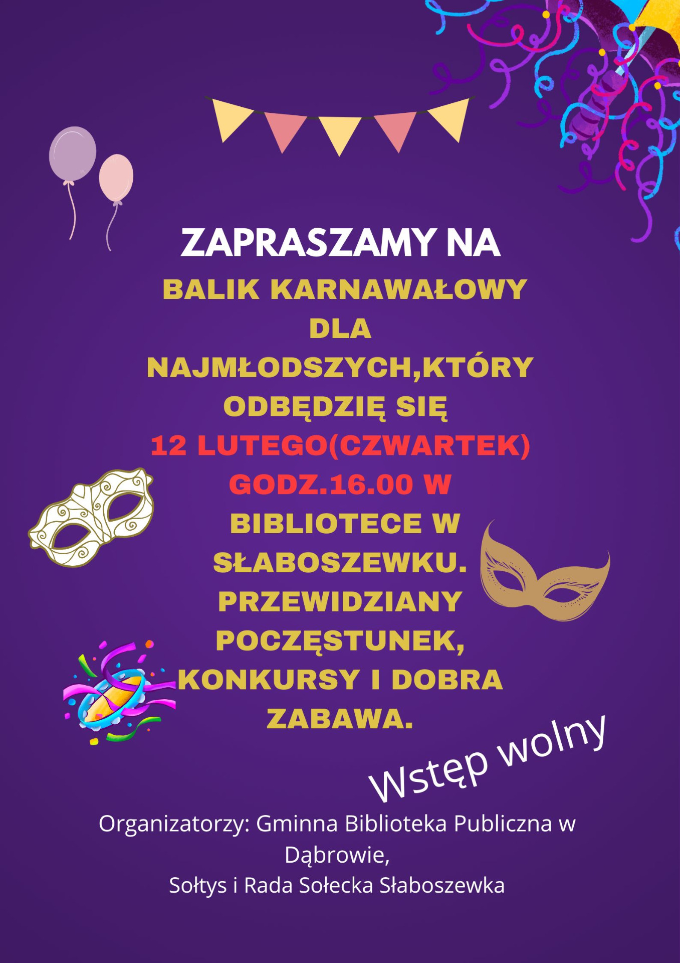 plakat - zaproszenie na balik