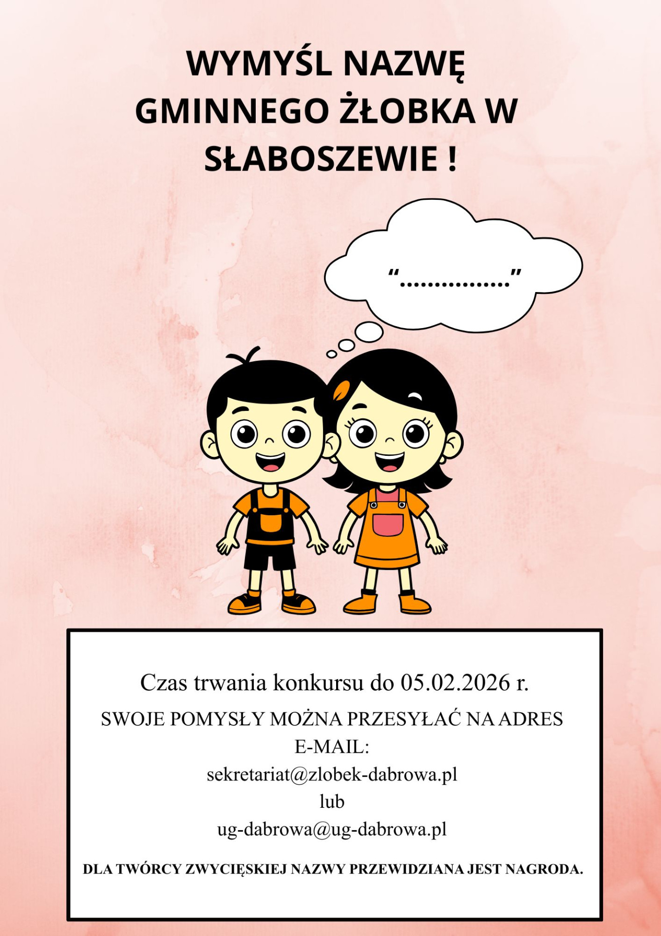Grafika - konkurs na nazwę żłobka w Słaboszewie
