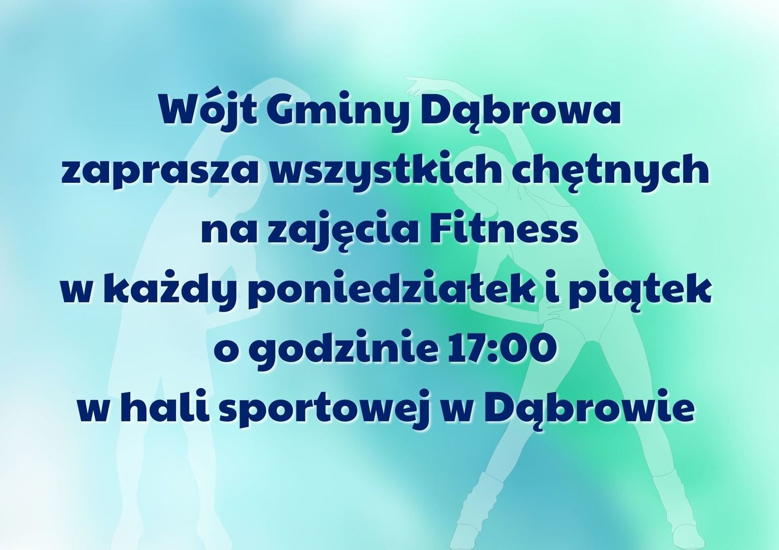 Plakat Zajęcia Fitness w Dąbrowie