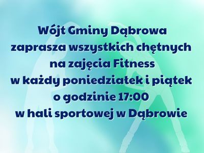 Plakat Zajęcia Fitness w Dąbrowie