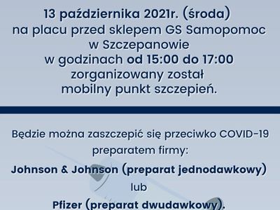 Mobilny punkt szczepień w Szczepanowie