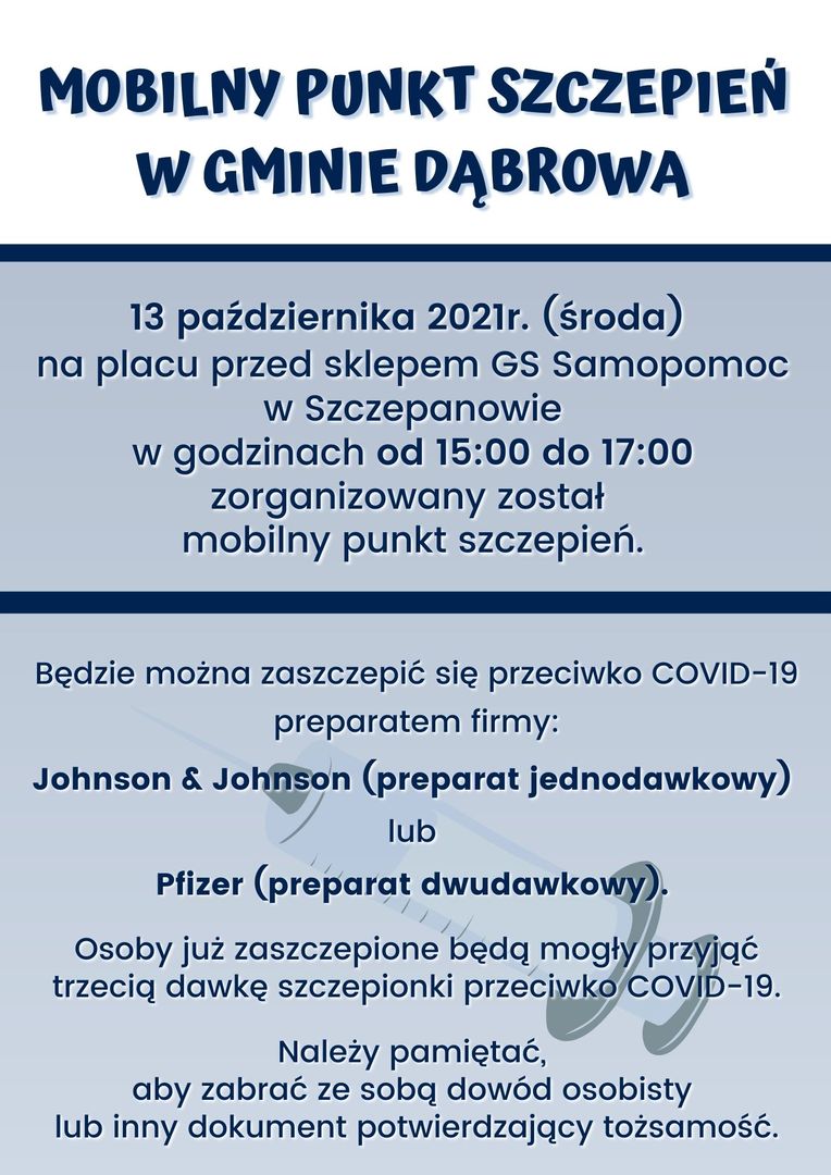 Mobilny punkt szczepień w Szczepanowie