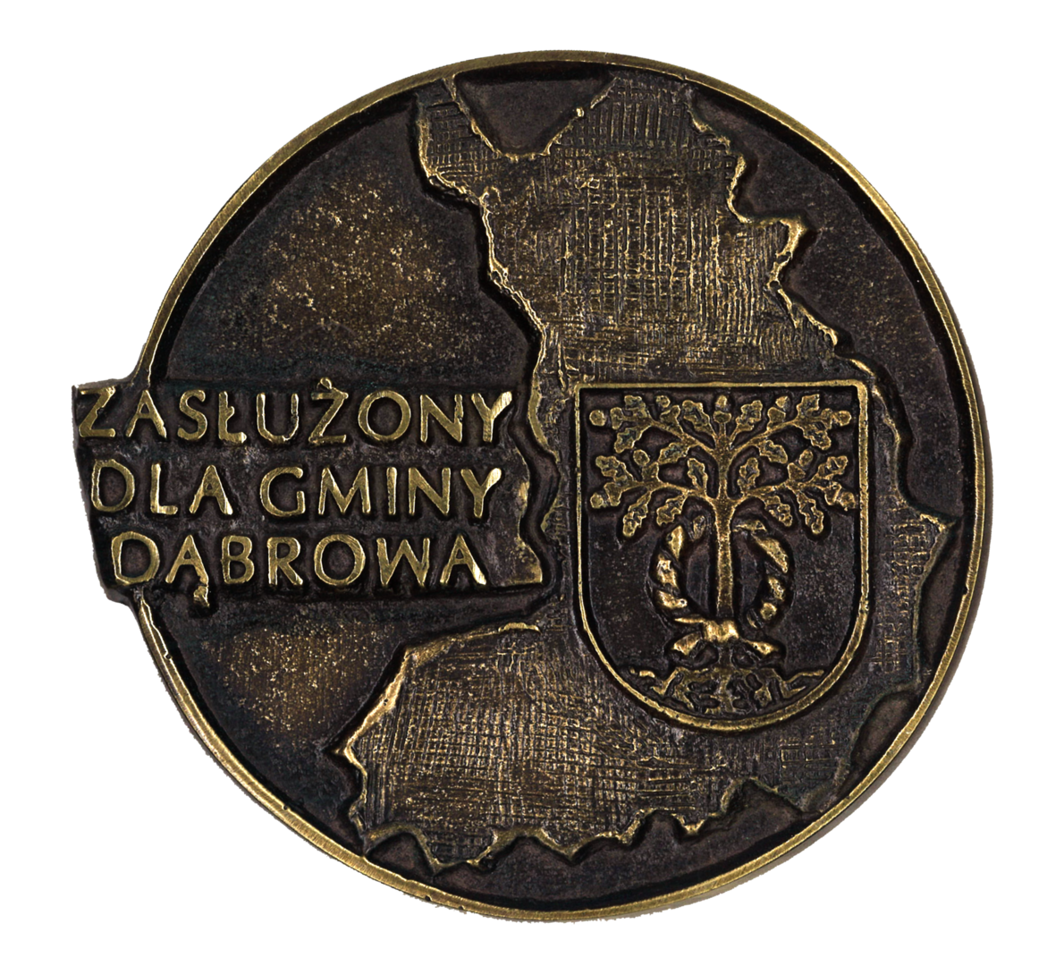 Zdjęcie medalu "Zasłużony dla Gminy Dąbrowa"