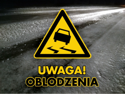 zdjęcie ostrzegające o oblodzeniach