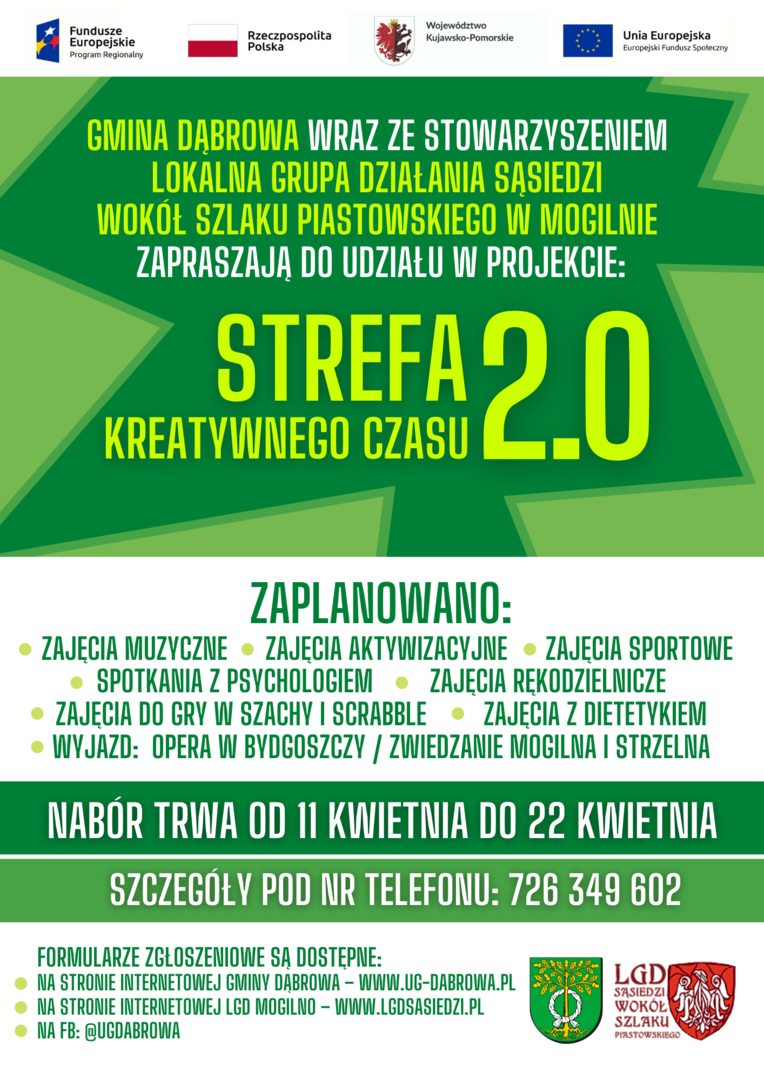 "Strefa kreatywnego czasu 2.0" w Gminie Dąbrowa