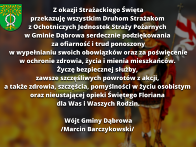 Życzenia dla strażaków