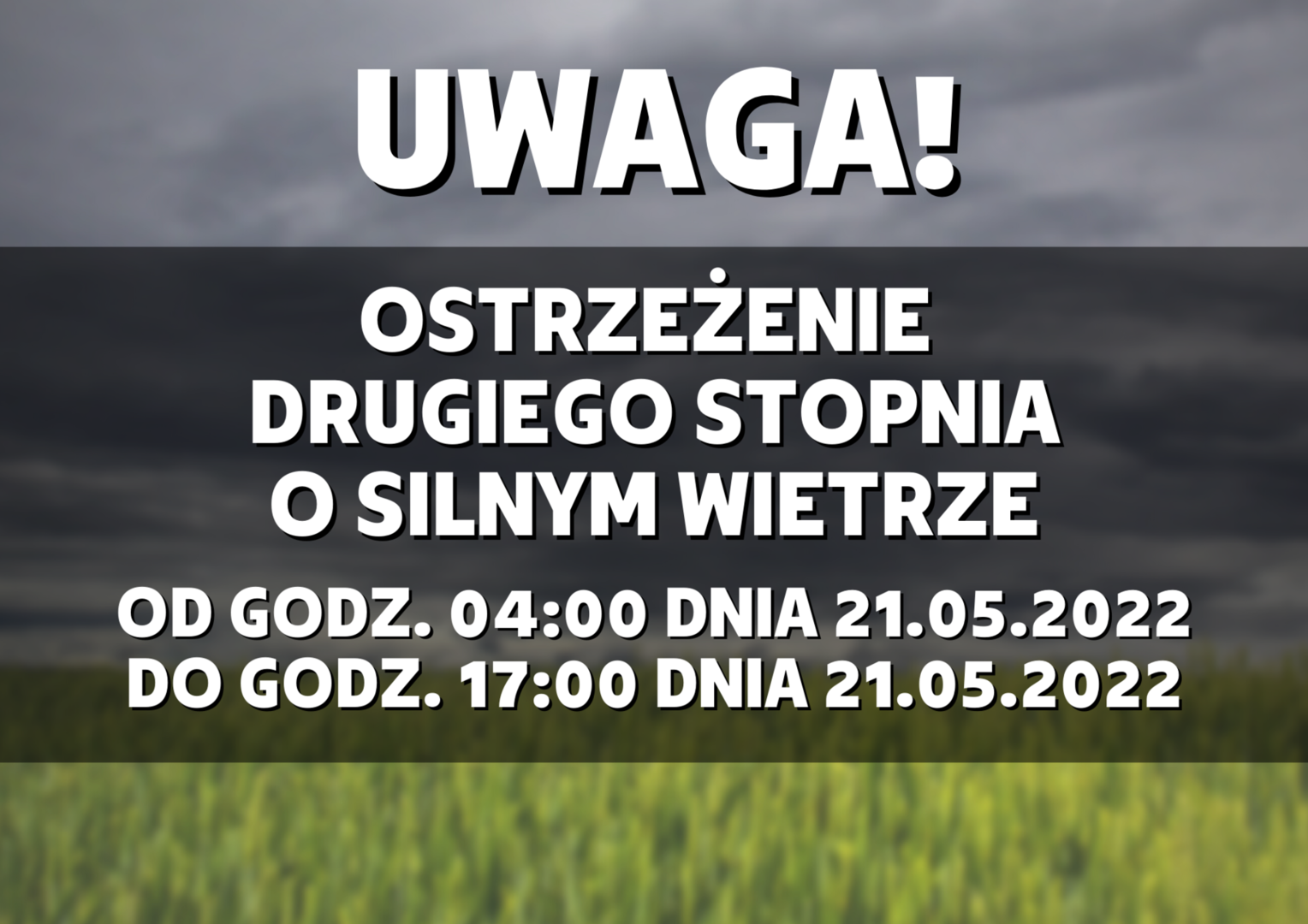 Ostrzeżenie o silnym wietrze