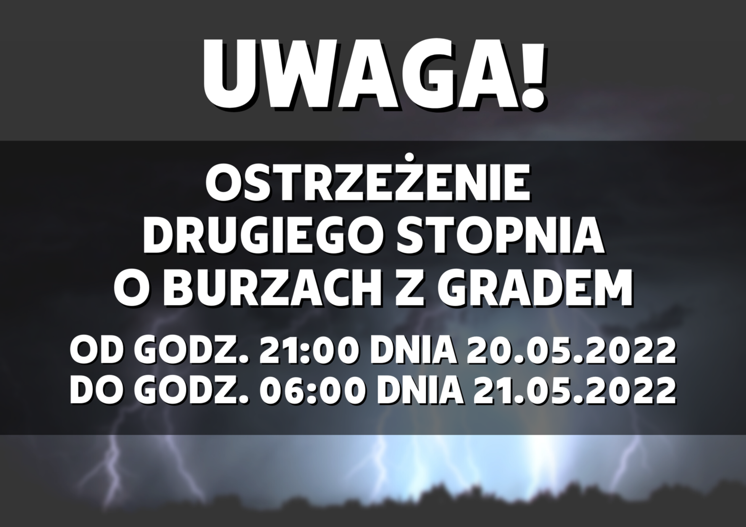 Ostrzeżenie o burzach z gradem