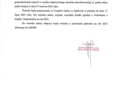 Informacja o gradobiciu