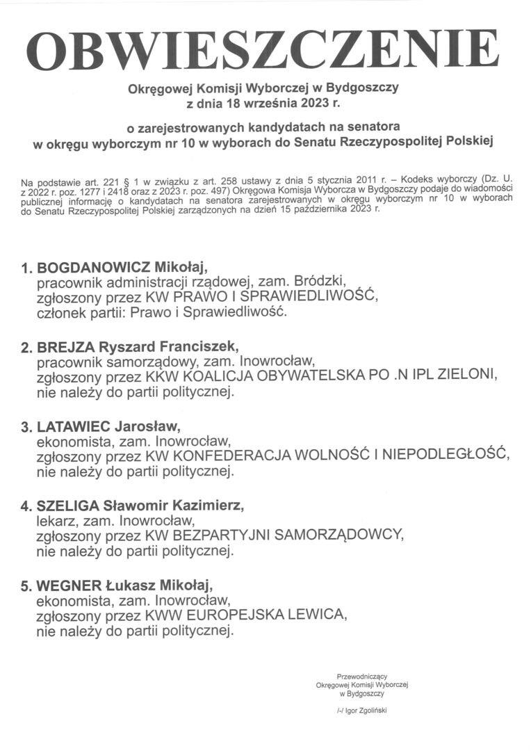 Obwieszczenie  