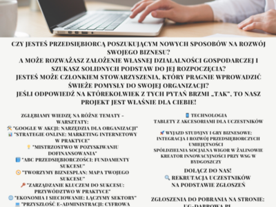 Plakat " Dąbrowa stawia na rozwój"