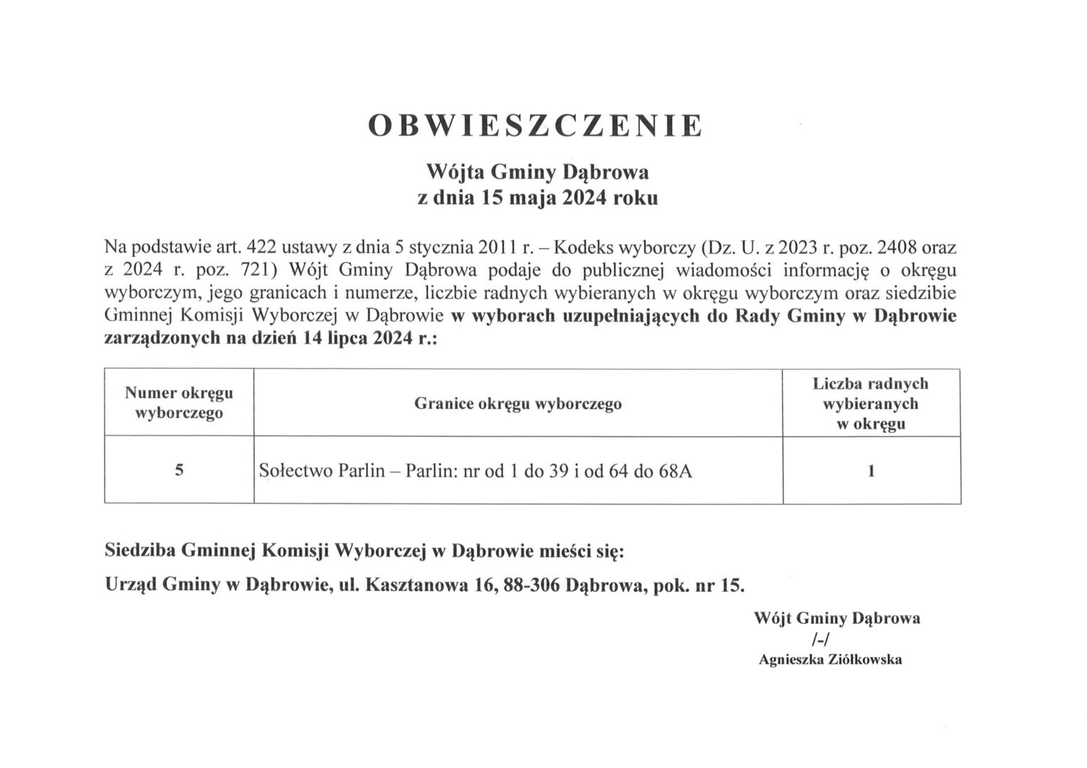 obwieszczenie