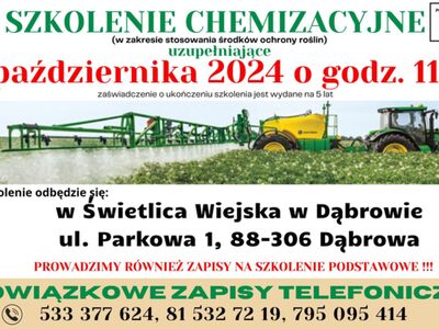 ogłoszenie o szkoleniu chemizacyjnym