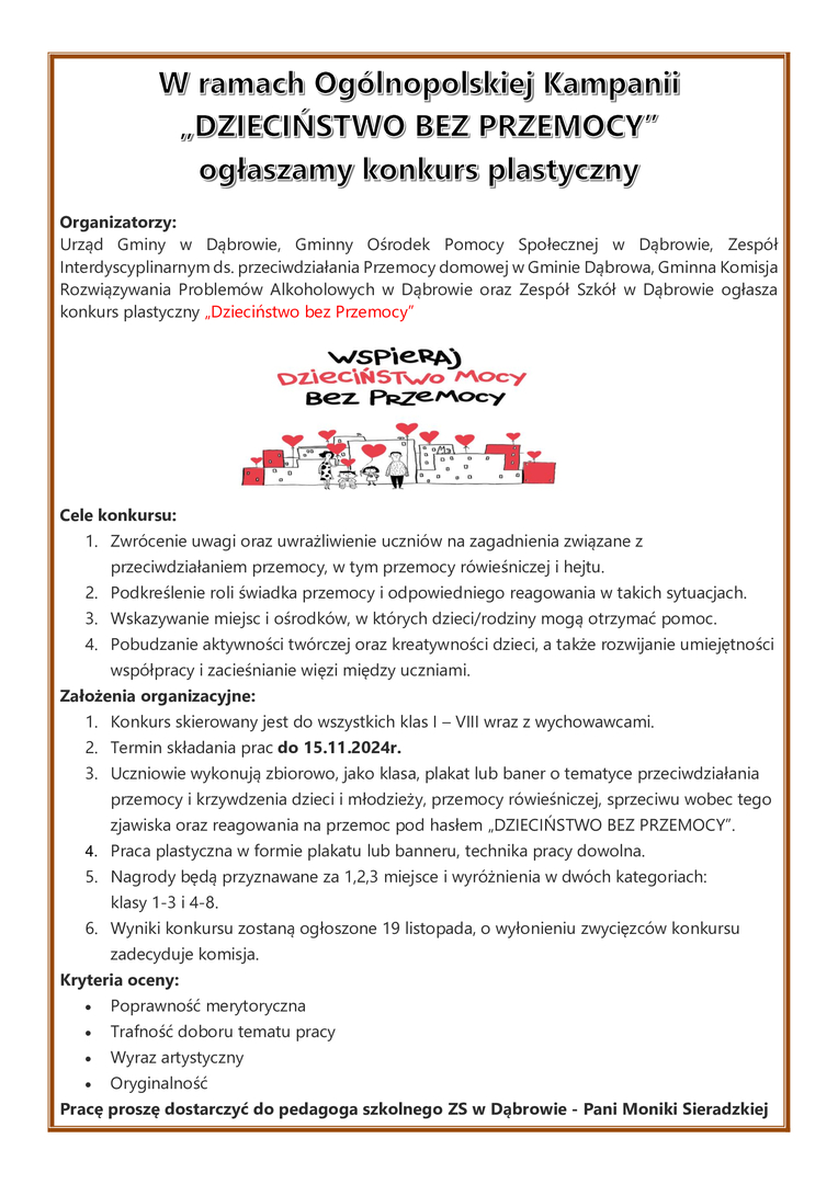 Ogłoszenie o konkursie.