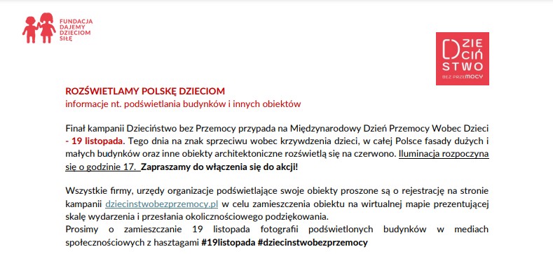 ROZŚWIETLAMY POLSKĘ DZIECIOM