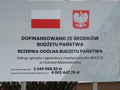 tablica informująca o dofinansowaniu
