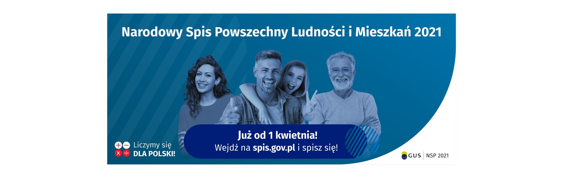 Plakat informujący o Narodowym Spisie Powszechnym