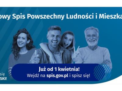Plakat informujący o Narodowym Spisie Powszechnym