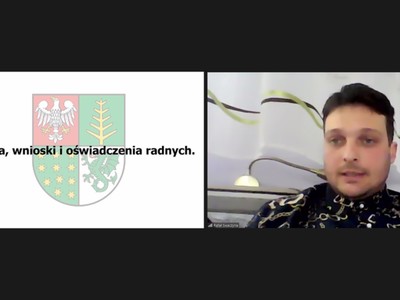 Zrzut ekranu z posiedzenia rady Powiatu w Ostrowi Mazowieckiej 