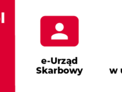 Baner informacyjny jak załatwić sprawę w Urzędzie Skarbowym