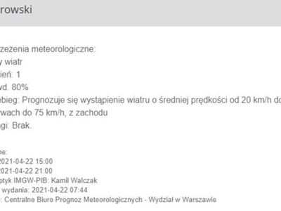 informacja dotycząca sytuacji meteorologicznej w powiecie ostrowskim