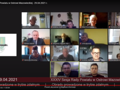 Radni podczas posiedzenia Sesji w formule online
