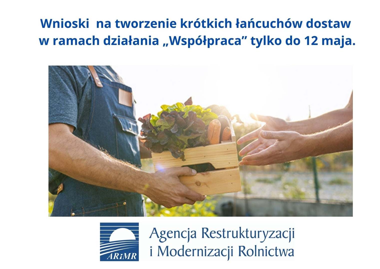 zdjęcie informujące o upływającym terminie składania wniosków na tworzenie krótkich łańcuchów dostaw