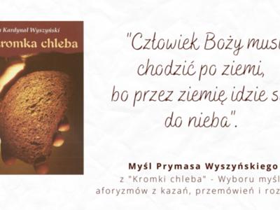 Grafika przedstawiająca ilustrację "Kromki chleba"  oraz cytat