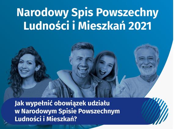 Ulotka promująca Narodowy Spis Powszechny Ludności i Mieszkań 2021 