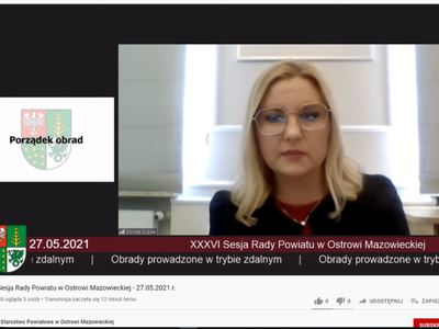 Przewodnicząca Rady Powiatu w Ostrowi Mazowieckiej Pani Dorota Subda