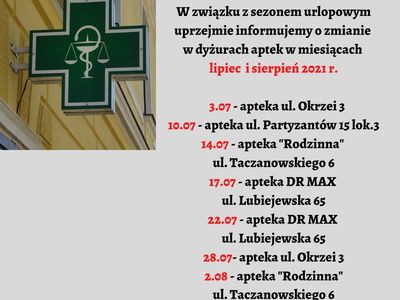 Zmiana w dyżurach aptek