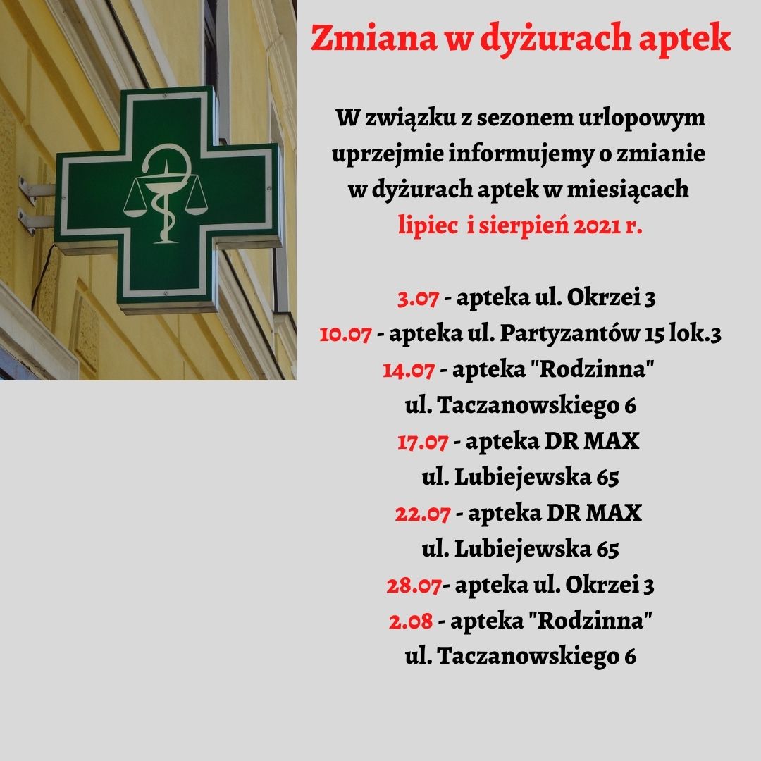 Zmiana w dyżurach aptek