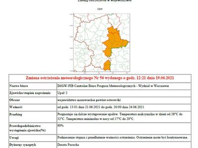 ostrzeżenie meteorologiczne