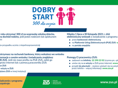 Plakat informujący o programie dobry start