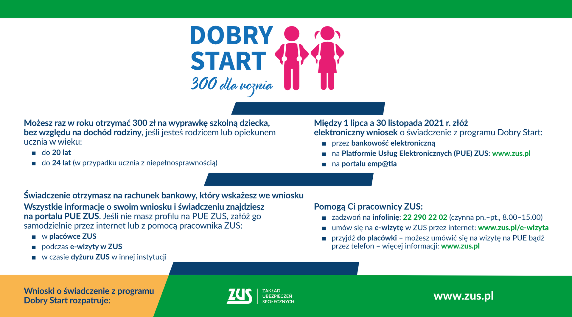 Plakat informujący o programie dobry start