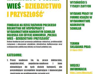 plakat informujący o konkursie