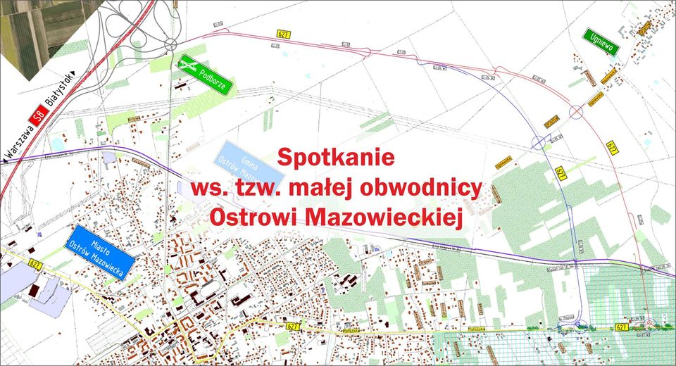 grafika dot. spotkania w sprawie budowy małej obwodnicy Ostrowi Mazowieckiej